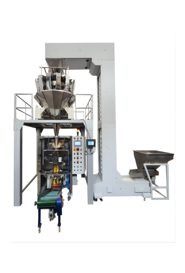 Automatic Intermittent VFFS Collar type machine with Multihead Weigh Filler for Center Seal / Side Gusset Pouches (Model No.- CT+JW-10 / 14)